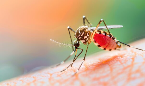 A Mosquito Bites a Person: Full-Bellied and Blood-Filled