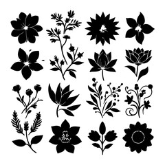 Creative Set of a vector flower outline design