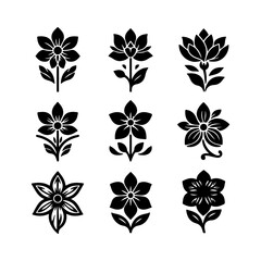 Creative Set of a vector flower outline design