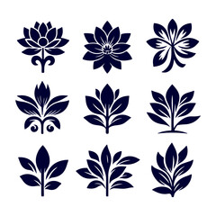 Creative Set of a vector flower outline design