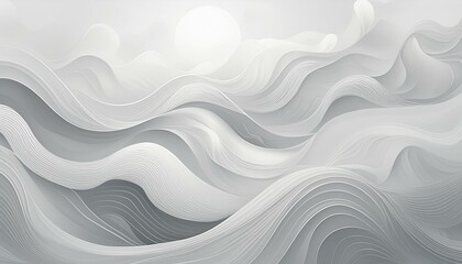 Obraz premium background with waves in white and light gray