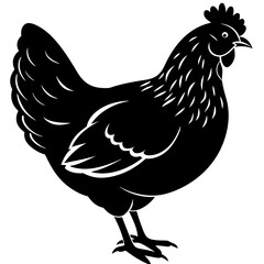 Charming Hen Silhouette Vector Illustration for Farm Designs