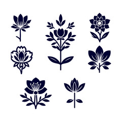 Creative Botanical set with flowers Design