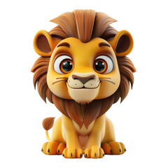 Obraz premium cute toy lion memoji emoji icon 3d render isolated on white, transparent background png