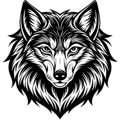 wolf head silhouette vector illustrations