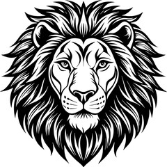 lion head silhouette vector illustrations