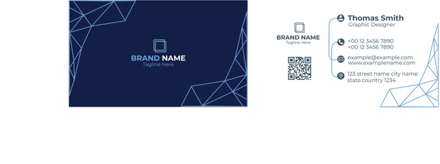 Double-sided creative business card vector design template. Business card for business and personal use. Vector illustration design. Print ready Horizontal layout,