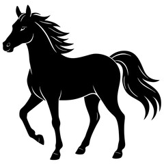 Graceful Horse Silhouette Vector Illustration for Equestrian Designs
