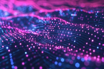 Abstract design featuring a mix of blue and pink dots on a textured surface