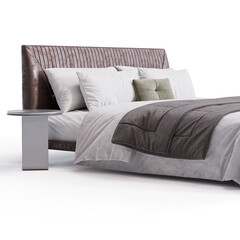Modern Elegance: Bed for Stylish Living Spaces transparent png white background bedroom furniture architectural visualization interior shadow Amadeus 3d render