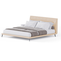 Modern Elegance: Bed for Stylish Living Spaces transparent png white background bedroom furniture architectural visualization interior shadow Amadeus 3d render