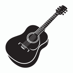 Acoustic guitar silhouette vector