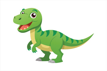 Cartoon happy tyrannosaurus on art vector