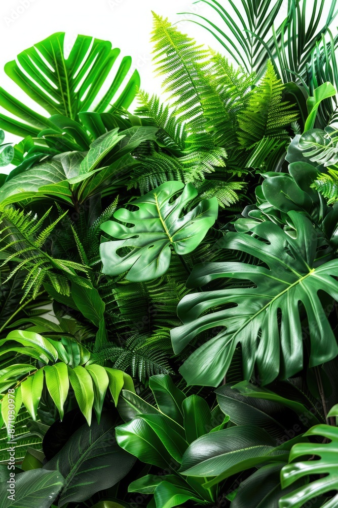 Poster a detailed view of various types of greenery