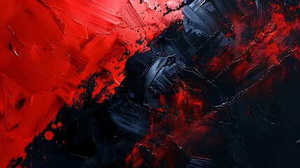 Abstract Red and Black Art, Bold Color Blend in Artwork