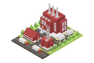 Factory building isometric