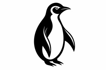 penguin silhouette vector illustration, penguin vector icon