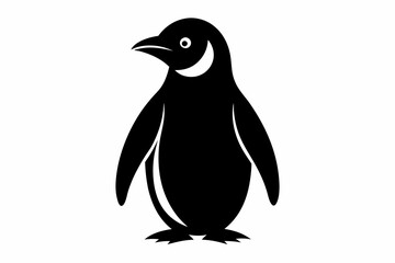 Obraz premium penguin silhouette vector illustration, penguin vector icon