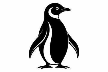 penguin silhouette vector illustration, penguin vector icon