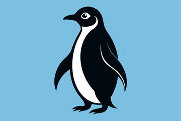 penguin silhouette vector illustration, penguin vector icon