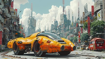 Obraz premium Graphic novel depicting fictional narratives set in industrial dystopias, exploring themes of technology and social inequality. , Minimalism,