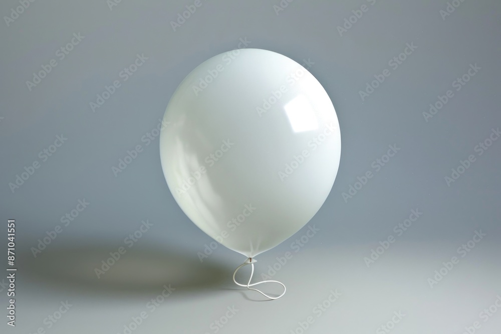 Poster a simple white balloon tied to a string, often used for decoration or as a symbol of innocence