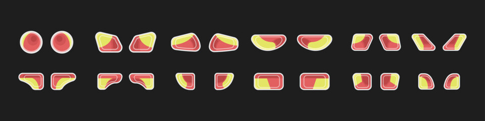 Headlights vector set. Car taillight icons vector. Red marker lights vector. Feet on car icons. Vector illustration. © Andrii