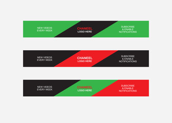 3 Color Version YouTube Banner Design Template