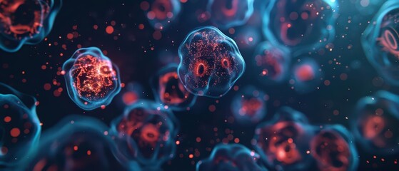 A conceptual experiment where cells are exposed to spectral stardust, resulting in life forms that thrive in the vacuum of space, with copy space high tech