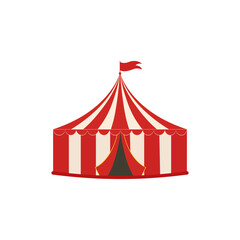 Circus tent icon. Funfair and carnival symbol. Vector illustration.