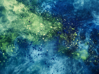 Obraz premium Green and Blue Powder, Generative AI Illustration