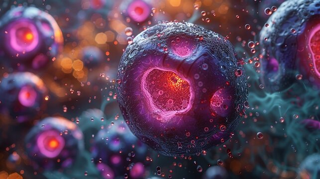 Cellular processes involved in apoptosis, illustrating programmed cell death mechanisms, essential in cell biology. , Minimalism,