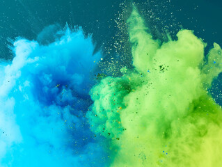 Green and Blue Powder, Generative AI Illustration