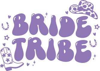Bride Tribe Purple Cowgirl Wedding Graphic