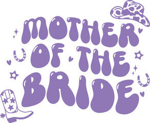 Mother of the Bride Purple Cowgirl Wedding Graphic
