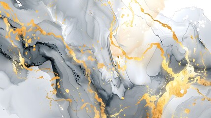 Fototapeta premium Natural white gold marble texture with glittering surface, Generative AI.