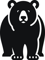 Polar bear silhouettes vector silhouette design, isolated white background