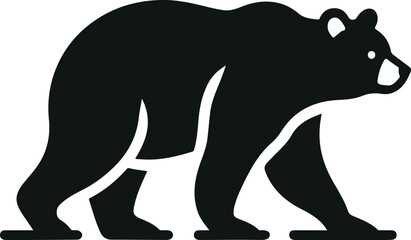 Polar bear silhouettes vector silhouette design, isolated white background