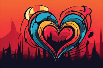 Abstract Heart Background. Abstract Heart icon. Expression of Love. Heart Vector Background. Ideal for Invitations, weddings and Greeting Cards.