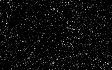 Snow, stars, twinkling lights, rain drops on black background. Abstract vector noise. Small particles of debris and dust. Distressed uneven grunge texture overlay.