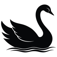 black swan silhouette vector illustration