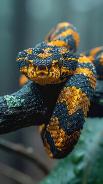 snake with yellow and black markings on its body