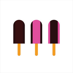 cream and chocolate mix three popsicles design set
