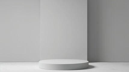 Fototapeta premium white color podium stand for product sample mockups, copy space, product photography