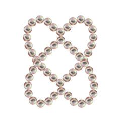 Frame of pearl in the shape of a heart. Watercolor illustration in pastel palette with holographic effect for poster, greeting card for Valentine's Day, engagement, wedding, Happy Mother's Day