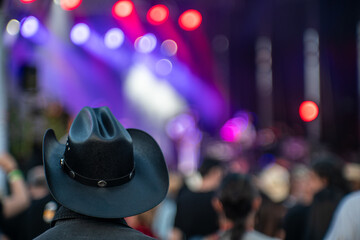 Man in Black Cowboy Hat at Huercasa Country Festival 2018