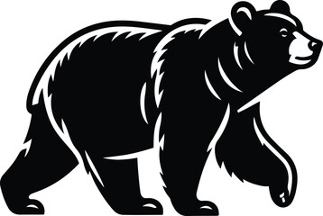 Polar bear silhouettes vector silhouette design, isolated white background