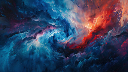 Cosmic Color Fusion: Abstract Wallart Capturing the Vibrant Essence of Space