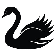 black swan silhouette vector illustration
