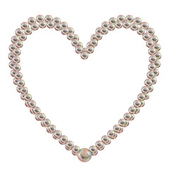 Frame of pearl in the shape of a heart. Watercolor illustration in pastel palette with holographic effect for poster, greeting card for Valentine's Day, engagement, wedding, Happy Mother's Day